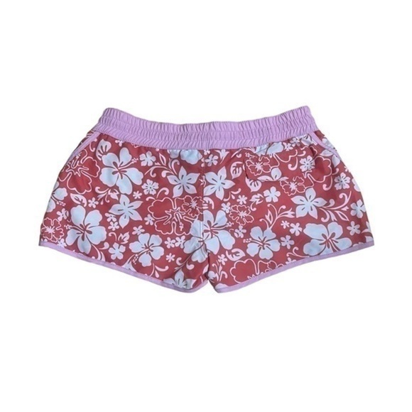 Floral Athletic Board Shorts - Coral with White Flowers- Size Small - EU C - Picture 2 of 5
